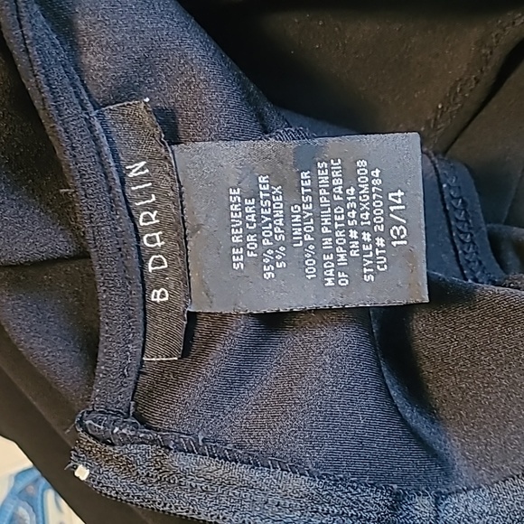 B darlin fit and flare simple seam at waist black evening dress size 13/14 - Picture 8 of 9